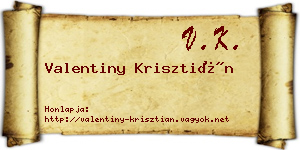 Valentiny Krisztián névjegykártya